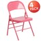 Emma and Oliver 4 Pack Colorful Metal Folding Chair Teen and Event Seating